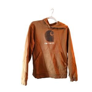 Carhartt Boys Brown Pullover Hoodie Sweater Size XL 18-20 Workwear Rugged
